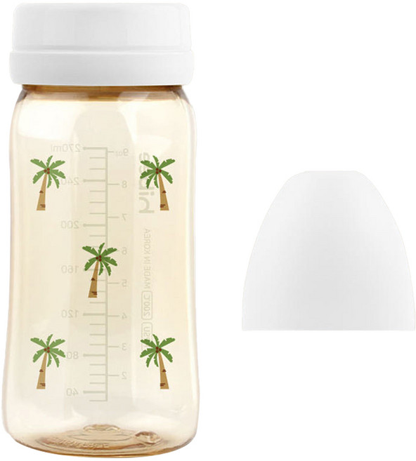하이비 유아용 PPSU 노꼭지 에엣벤트 젖병, 야자수 + 화이트, 270ml, 1개