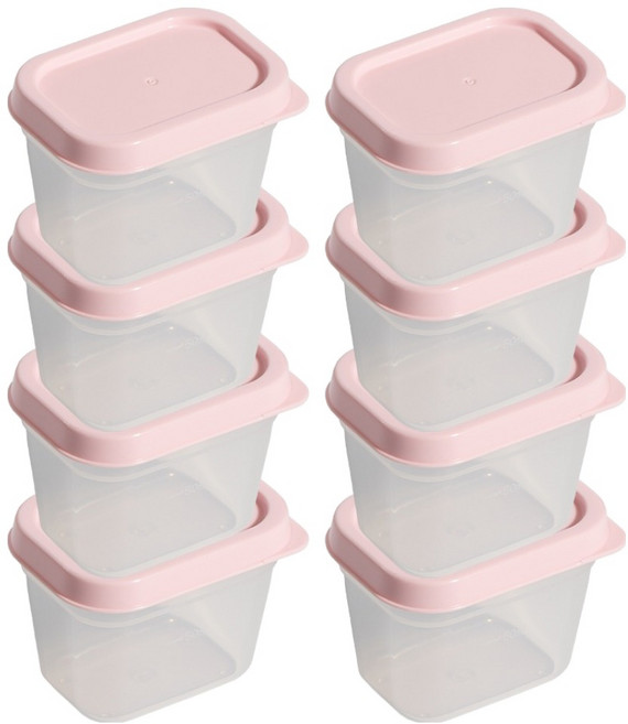 비트리 휘어지는 냉동실 정리용기 시즌2 핑크 미니 소스 이유식 큐브용기 100ml, 1개입, 8개