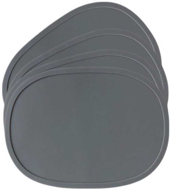 디아르 플래티넘 실리콘 컵받침, 시그니쳐 다크그레이, 4개