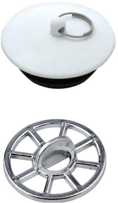 욕조 마개 + 머리카락 거름망 세트, 화이트(마개), 실버(거름망)