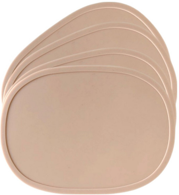 디아르 플래티넘 실리콘 컵받침, 핑크베이지, 4개