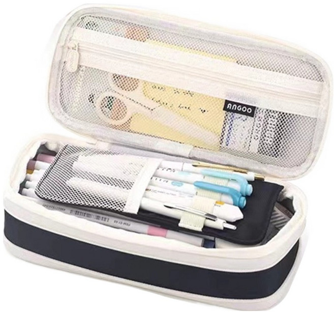 아트조이 대용량 확장 필통, 1개, 블랙