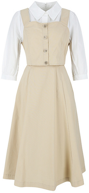 숲 여성용 뷔스티에 플레어 슬림핏 원피스 SA4OPM4