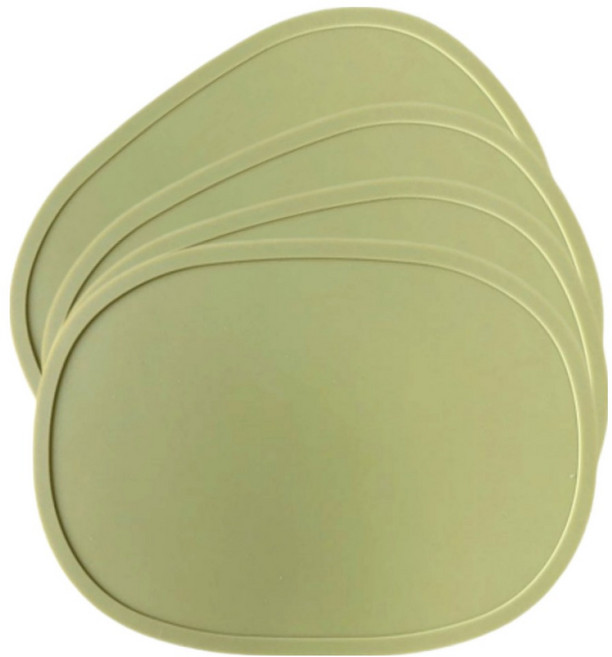 디아르 플래티넘 실리콘 컵받침, 올리브그린, 4개