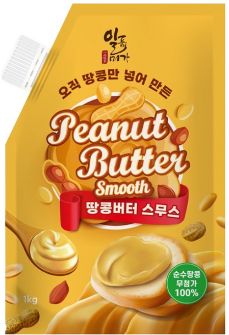 일품미가 스무스 100% 땅콩버터 잼, 1개, 1kg