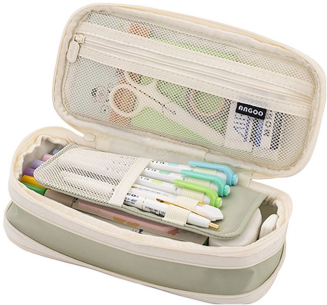 아트조이 대용량 확장 필통, 1개, 그린