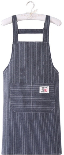 심쿵하니 주방용 코튼 패브릭 앞치마, 그레이, 1개