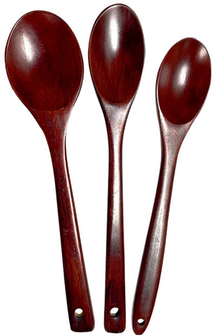 원목 옻칠 조리기 나무 볶음스푼 주걱 조리도구 소 + 대 + 특대 세트, 1세트