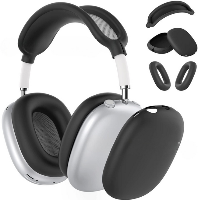 세컨드베스트 솔리드 에어팟맥스커버 5종 세트, 블랙, 1세트