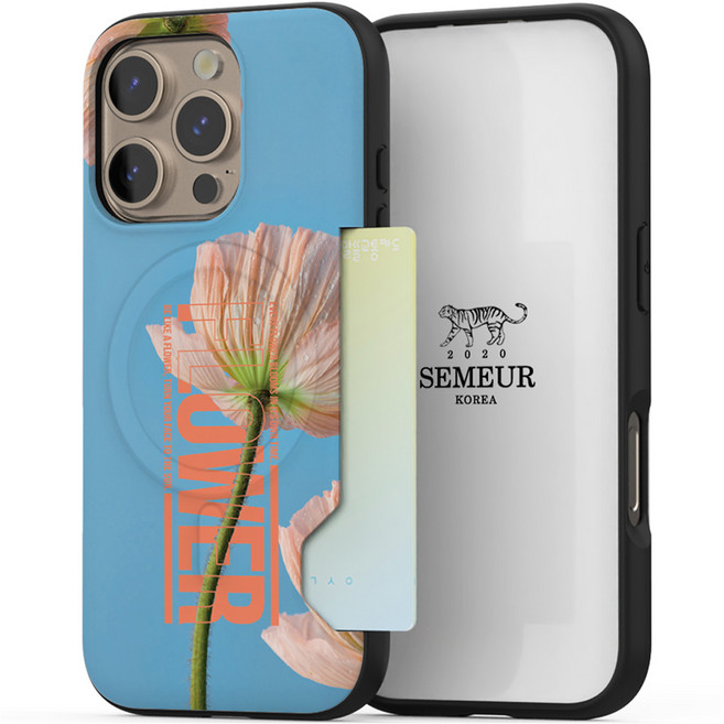 케이스퍼시픽 플라워타이포 맥세이프 카드 수납 휴대폰 케이스