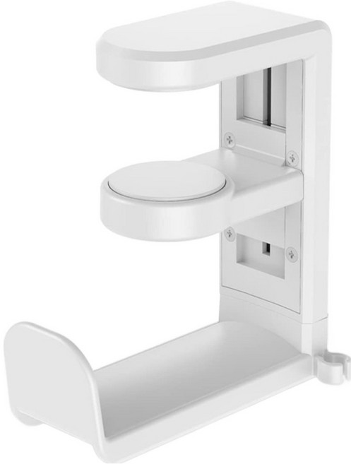 코히모 360도 회전형 책상 헤드폰 걸이 헤드셋 거치대, 5W0102, 화이트, 1개