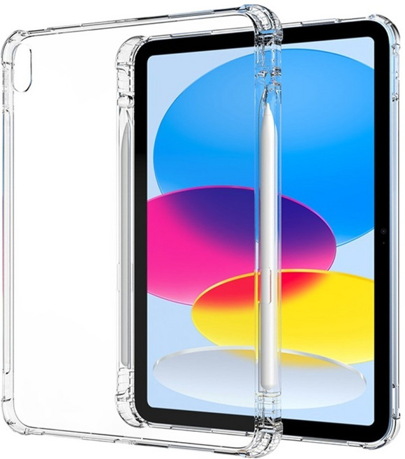 라이노핏 TPU 클리어 플러스 애플펜슬 수납형 케이스, 투명, 1개