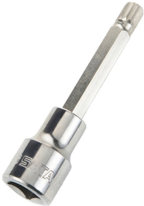 SATA 長型三重四角12角起子套筒 100mm M14 25806, 1個
