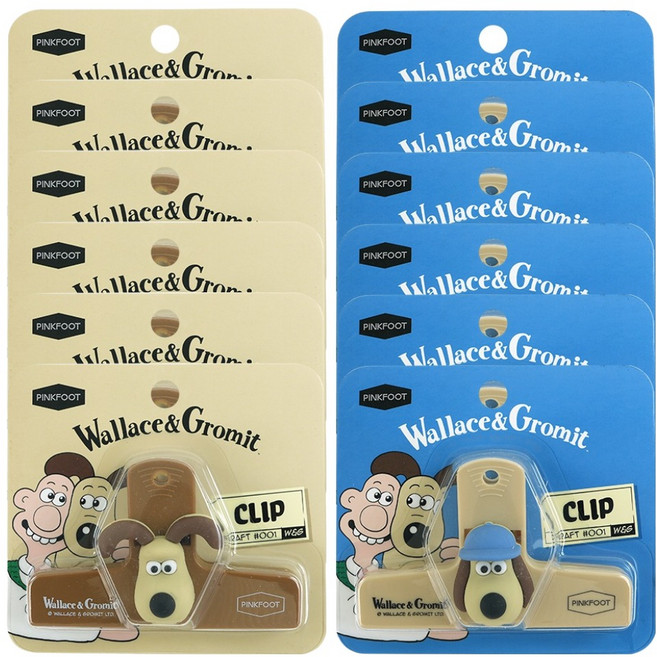 핑크풋 W & G 캐릭터 집게 2종 x 6p 세트, 베이지, 브라운, 1세트