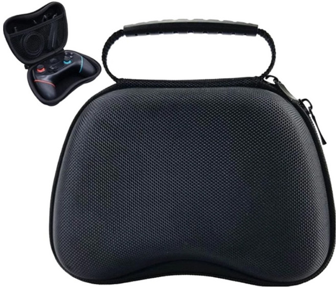 호후 닌텐도 프로콘 플스5 듀얼센스 휴대용 EVA 하드쉴드 파우치 케이스, 블랙, 1개