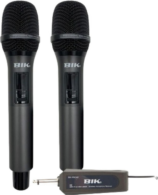 비아이케이 2채널 무선 핸드 마이크 세트, BIK-PRO60HH