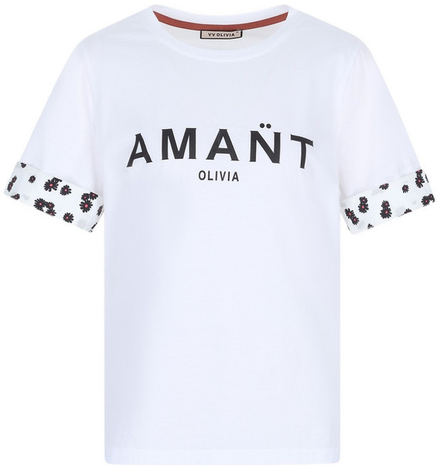 Olivia Lauren 女款撞色翻邊字母印花棉質T恤 VVBAS5M3371