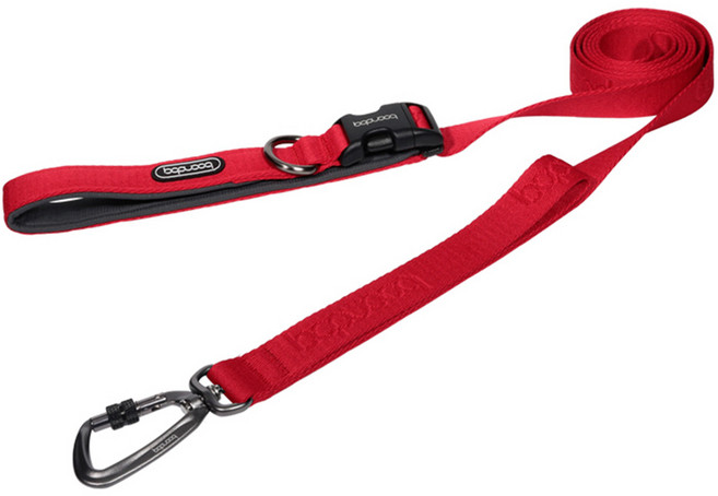 분독 강아지 플레이 리쉬 2m + 카라비너 세트, 레드, 1세트
