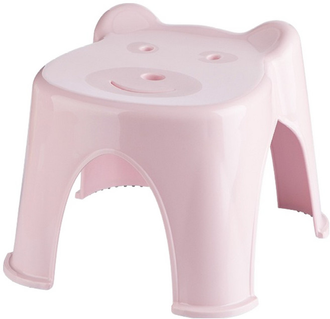 곰돌이 논슬립 다용도 욕실의자, 핑크