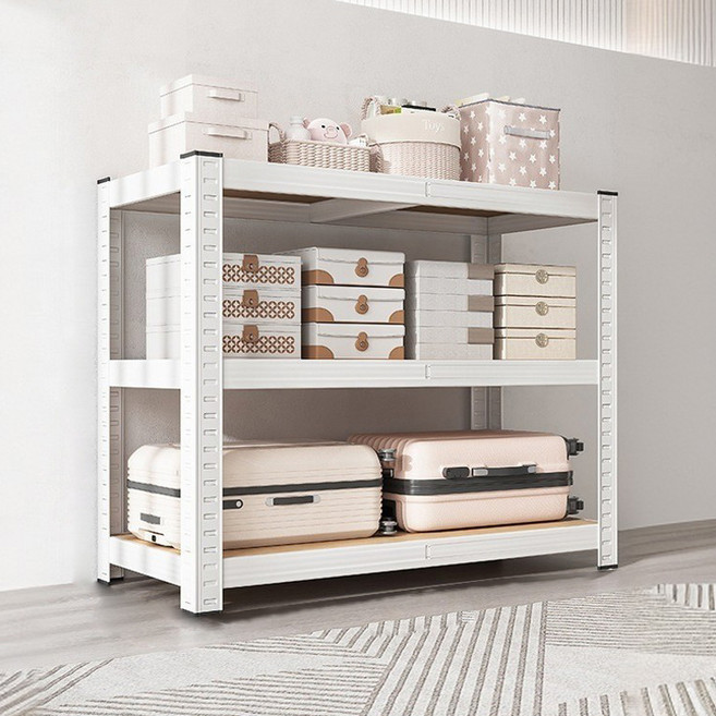 비마이엑스 조립식 철제 앵글 선반, 화이트, 3단