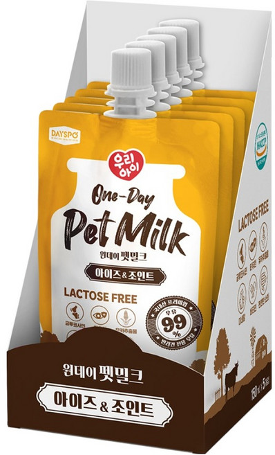 데이스포 강아지 우리아이 원데이 펫밀크 아이즈 앤 조인트, 아이즈앤조인트, 150ml, 5개