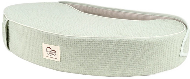 마더스베이비 유아용 와플 D자형 수유쿠션, 세이지