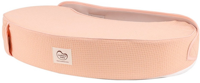 마더스베이비 유아용 와플 D자형 수유쿠션, 피치