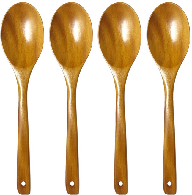 원목 황옻칠 조리기 나무 볶음스푼 특대, 4개