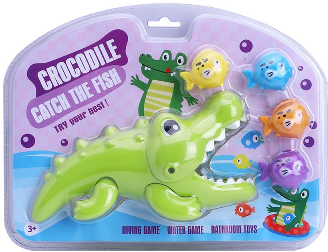 아이존 유아용 악어 사냥꾼 물고기잡기 목욕놀이완구, 혼합색상, 1개
