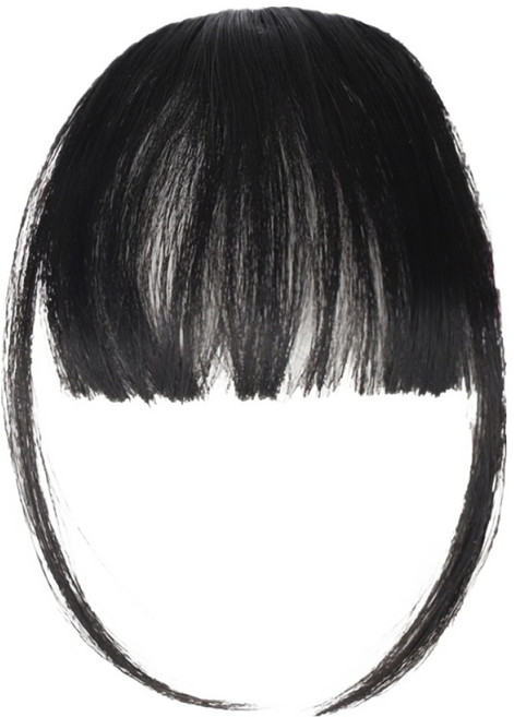 난리시스터즈 자연스러운 시스루 앞머리 붙임머리, 사이드뱅 블랙, 1개