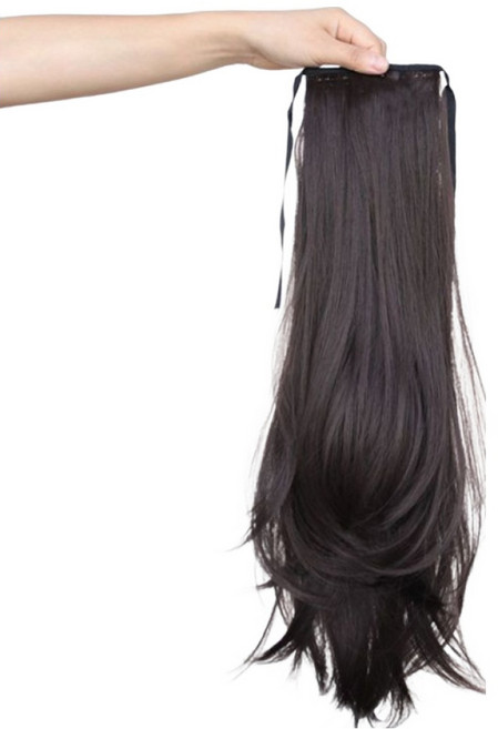 난리시스터즈 반가발 세미 웨이브 포니테일 스트랩 붙임머리, 브라운블랙, 1개