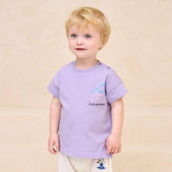 밀크마일 아동용 통기성 야미야미 스마일 아이스크림 티셔츠