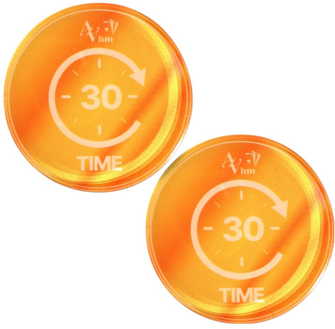 AAHM 아크릴 타임칩, 옐로우, 2개