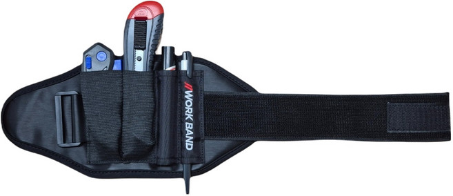 워크밴드 다용도 캠핑 작업 툴 암밴드 4단, 블랙, 1개