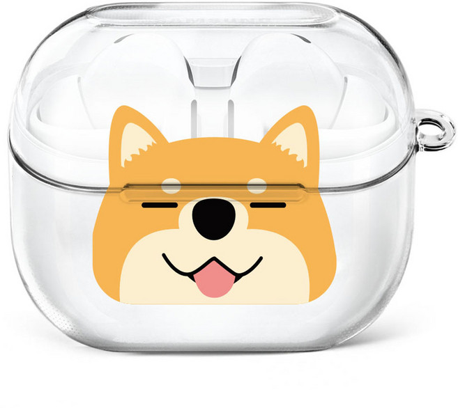 아이무이 시즌3 버즈3 투명 하드 이어폰 케이스, 눈떠 시바견, 1개
