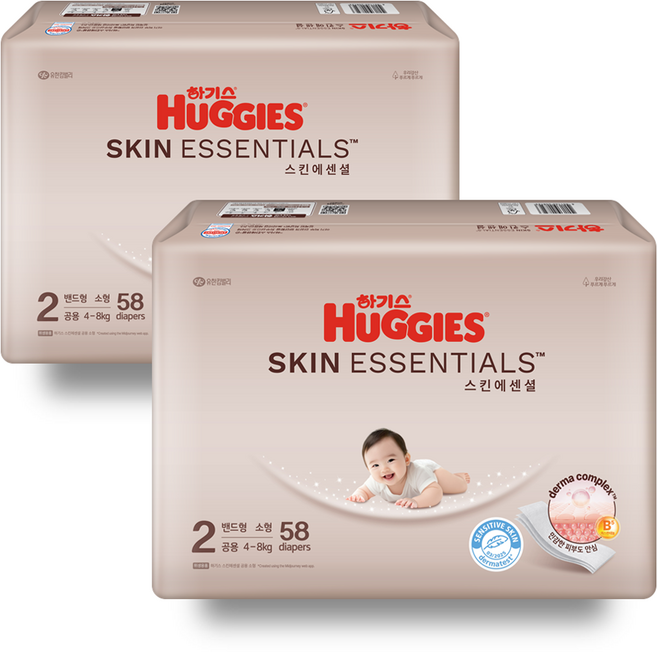 하기스 스킨에센셜 밴드형 기저귀, 2단계, 116매