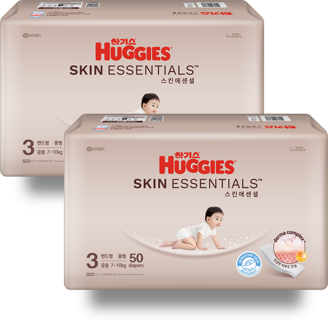 하기스 스킨에센셜 밴드형 기저귀, 3단계, 100매
