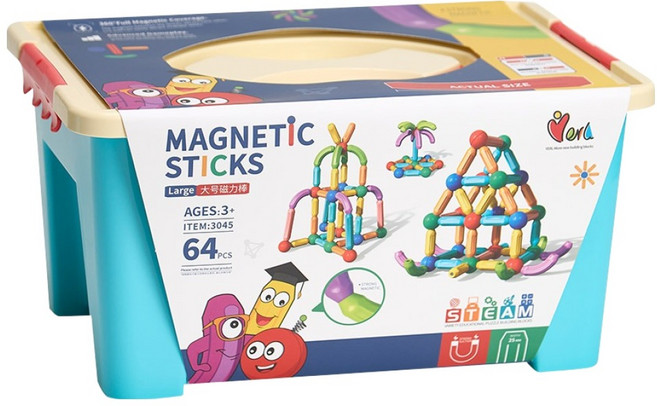 캐스비 튼튼 뉴팝마그네틱블럭 64p, 1개