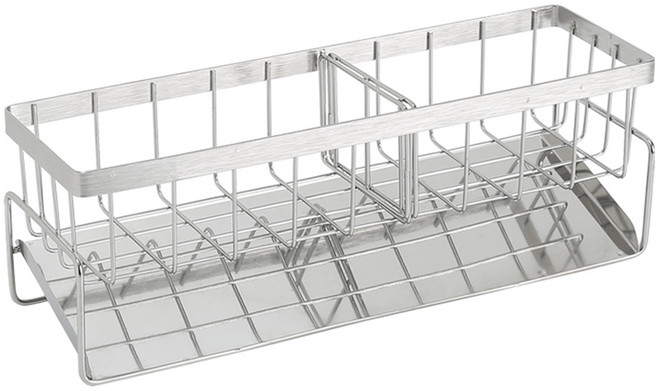 비블럭 빅 와이드 올스텐 304 수세미 거치대 30cm, 실버, 1개