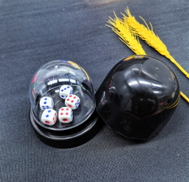 안이네 5개 주사위 게임 투명컵, 블랙, 1개