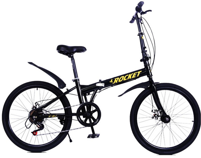 닥터바이크 F-20 ROCKET 접이식 스틸 디스크 브레이크 14.6kg 신장155cm~175cm 단순배송상품, 블랙, 146cm, 1개