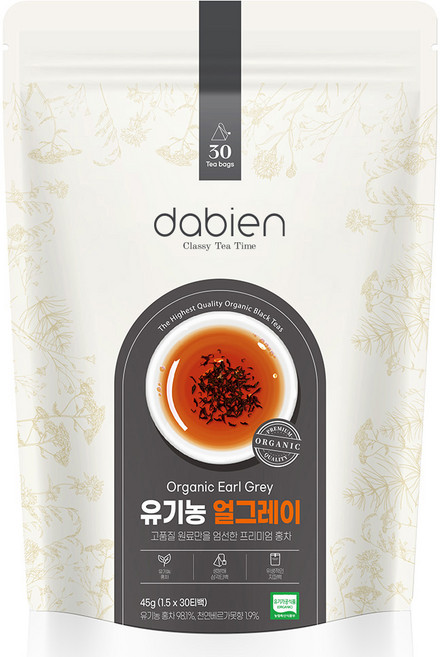 다비앙 생분해티백 유기농 얼그레이 홍차, 1.5g, 30개입, 1개