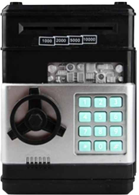 스토리빙 미니금고 지폐 저금통, 블랙, 1개