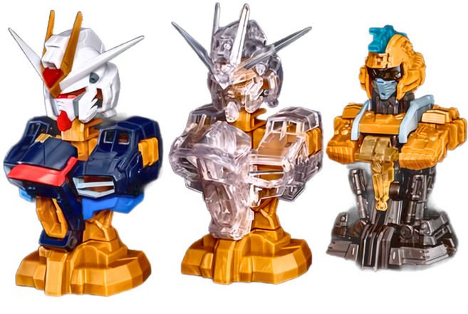 BANDAI 扭蛋 MS MECHANICAL BUST 機動戰士 鋼彈胸像 04 自由鋼彈 一套三款, 1組