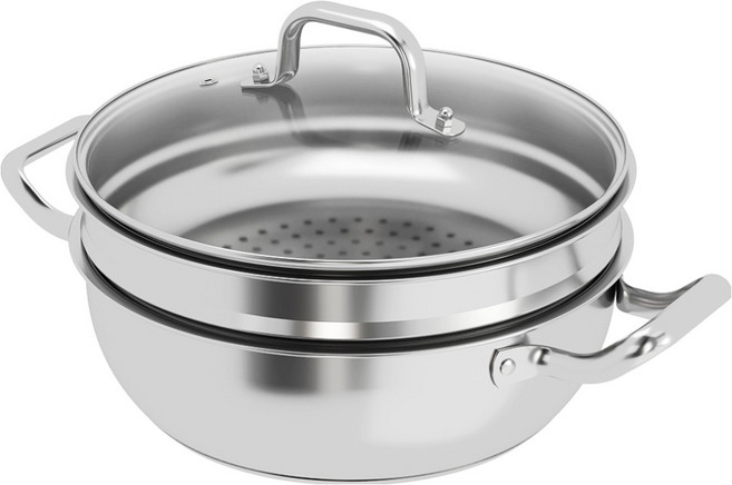 홈즈 IH 인덕션 3중 올스텐 찜기 2단, 32cm, 1개