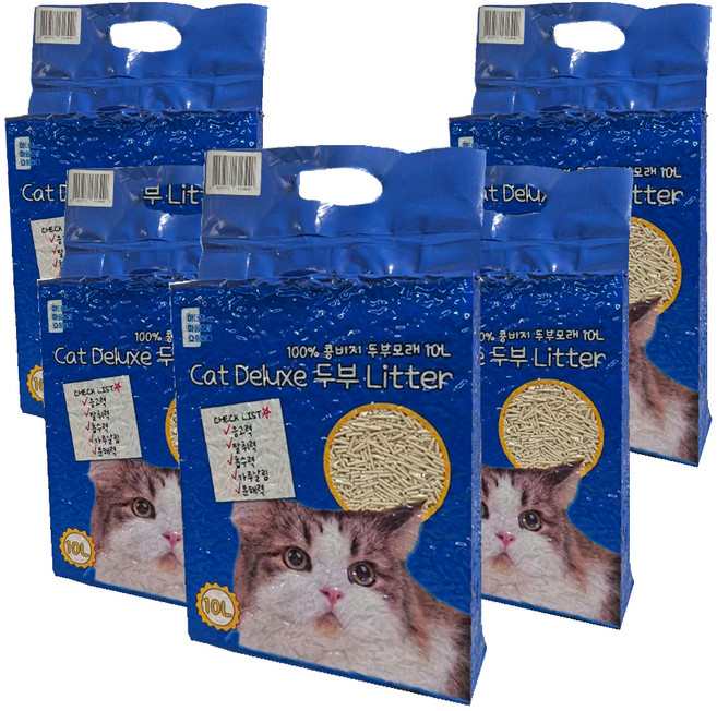 마마쇼 디럭스 가는입자 두부 고양이 모래, 10L, 5개, 오리지널