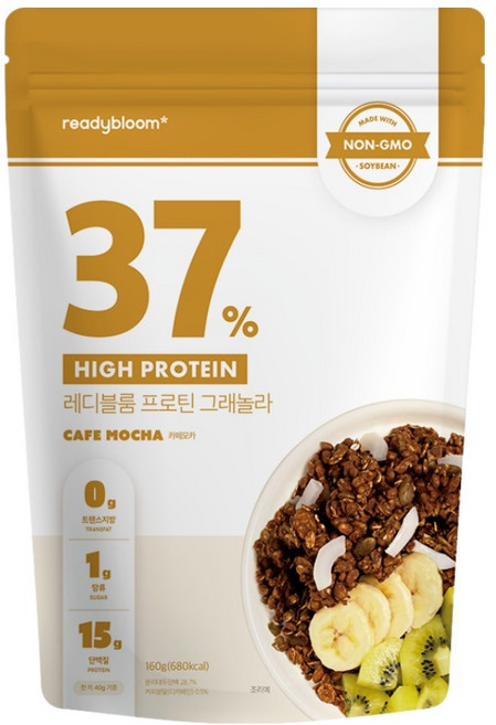 레디블룸 프로틴 그래놀라 카페모카 디카페인 저당 시리얼, 1개, 160g