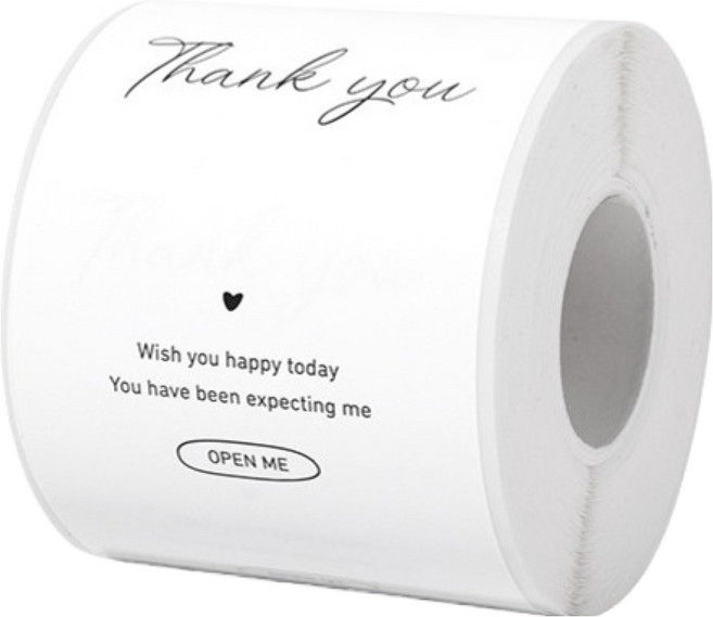 길그리 단색 땡큐 롤스티커 200p, 05 사각화이트, 1개