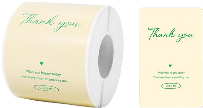 길그리 단색 땡큐 롤스티커 200p, 07 사각버터, 1개