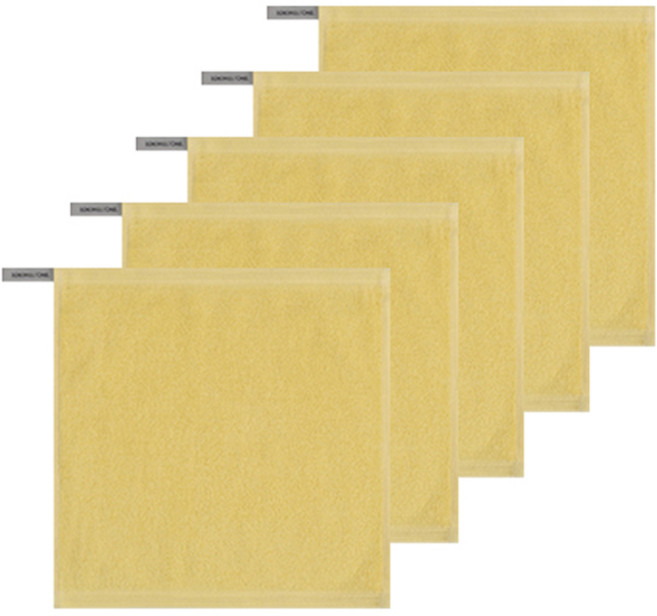 송월타월 컬러풀링 30수 고리 핸드타올 35g, 옐로우, 5개